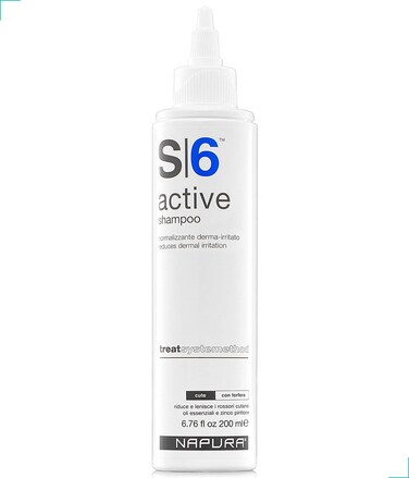 NAPURA S6 Anti Dandruff Shampoo with Tea Tree Oil, 1% Zinc and 1% Salicylic Acid - Natural Itchy Scalp Treatment (6.76 fl oz) for Men and Women