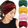 IVARYSS Extra Wide Headbands for Women Non-Slip, 7'' Large Twist Knotted Stretchy Wraps Head Bands Hair Accessories, 4 Pack, Bright Color