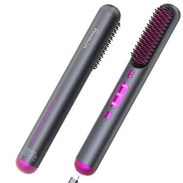 Cordless Hair Straightener Brush, Portable Hair Straightener for Women,Lightweight for Travel Easy use,80mins Long Battery,10s Fast Heating, USB Rechargeable,Plasma Ionic Tech, LED Display