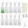 10pcs Travel Dispenser Bottle, 3.4oz Clear Small Dispenser Pump Bottle, Plastic Lotion Bottle with Pump &amp; 2pcs Mist Sprayer &amp; Small Funnel &amp; Label for Soap/Shampoo/Conditioner/Body Wash