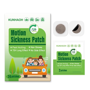 Motion Sickness Patches, Sea Sickness Patch with Waterproof and Non Drowsy 24 Count