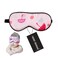 100% Natural Silk Sleep Eye Mask Kids, Cute Night Sleeping Mask with Adjustable Elastic Strap for Newborn (Baby Cute Pink)