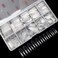 krofaue 500PCS Clear False Nails Tips - Half Cover Lady French Style Acrylic Artificial Tip Manicure with Box of 10 Sizes for Nail Tips Art Salons and Home DIY