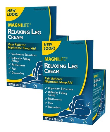 MagniLife Relaxing Leg Cream, Deep Penetrating Topical for Pain and Restless Leg Syndrome Relief, Naturally Soothe Cramping, Discomfort, and Tossing with Lavender and Magnesium - 2 Packs of 4oz