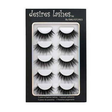 Natural Eyelashes 3D Faux-Mink Lashes Multipack 5Pairs, Sensual