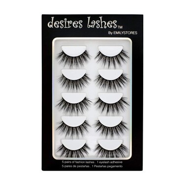 Natural Lashes 3D Layered Effect Fake-Mink Eyelashes Multipack 5Pairs, Dramatic