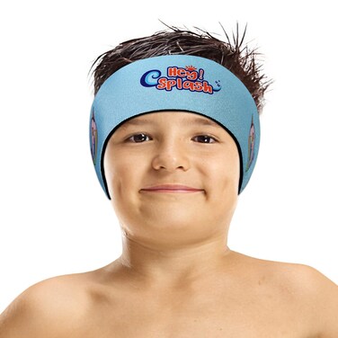 HeySplash Swimming Headband, Ear Band Swimmer Ear Protection, Elastic Neoprene Ear Guard and Hair Guard for Kids and Toddlers Designed to Keep Water Out and Hold Earplugs in, Blue