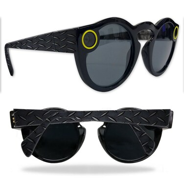 MightySkins Skin Compatible with Snapchat Snapchat Spectacles - Black Diamond Plate   Protective, Durable, and Unique Vinyl wrap Cover   Easy to Apply, Remove, and Change Styles   Made in The USA
