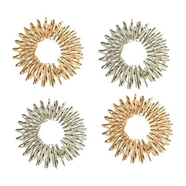 5pcs Finger Massage Rings Chinese Medicine Massage Rings (Silver+Golden)
