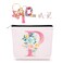 Personalized Makeup Bag with Initial Keychain, Custom Initial Monogram Small Travel Cosmetic Toiletry Bag, Birthday Gifts for Women Bridesmaid Teacher (P)