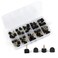 High Heel Tips Replacement kit, Black Taps Caps Replacement Repair, U-Shape Dowels 20 Pairs Nail Pin 2.4mm 3.0mm with Size 8*8mm 9*9mm 10*10mm 11*11mm 12*12mm