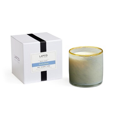LAFCO New York Signature Candle, Sea &amp; Dune - 15.5 oz - 90-Hour Burn Time - Reusable, Hand Blown Glass Vessel - Made in The USA