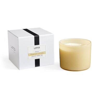 LAFCO New York 3-Wick Candle, Chamomile Lavender - 30 oz - 120-Hour Burn Time - Reusable, Hand Blown Glass Vessel - Made in The USA
