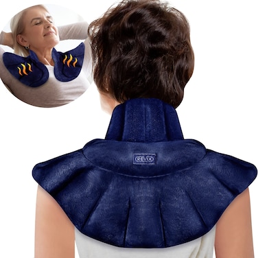 REVIX Microwave Heating Pad for Neck Shoulders and Back, Weighted Hot Neck Shoulder Wrap with Herbal Aroma, Microwavable Moist Heat Warmer, Scented
