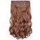 SYXLCYGG Brown Hair Extensions 4pcs Synthetic Wavy Hair Extension 18" 5.5 Oz Curly Hair Piece Women Cheap Natural Fluffy&amp;Not Tangled Full Head