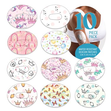 Dexcom Adhesive Mix Design - Adhesive Patches with Split Backing, Easy to Apply x 10 Pack Fantasy Mix