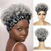 Afro Curly Wigs with Headbands for Black Women: Synthitic Kinky Puff Wigs, Drawstring Headwrap Hairstyles