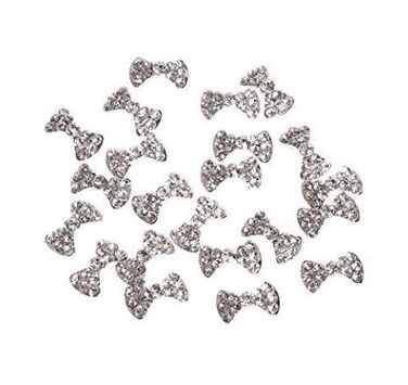 DNHCLL 12PCS Special Charming 3D Nail Art Designs Fashionclubs Glitter Bow Rhinestone Nail Art DIY Sticker Decoration