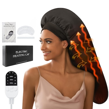 Heat Cap for Deep Conditioning, Hair Steamer for Natural Hair Home Use w/10-level Heats Up Quickly, Thermal Steam Cap for Home Hair Treatment