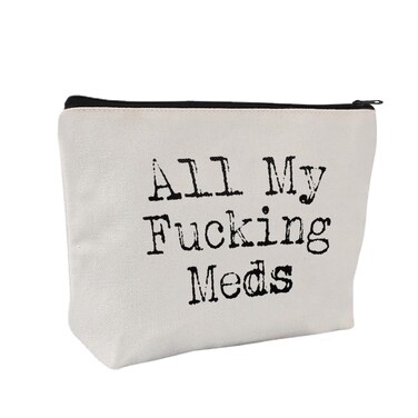 Medication Bag Travel Pill Organiser   Compact Cosmetic First Aid Kit, Perfect Health Gift, Small Cotton Pouch For Meds (Style A)