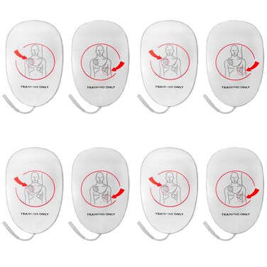 Adult Latex Free Foam AED Replacement Pads for Training Only, 4 Pairs