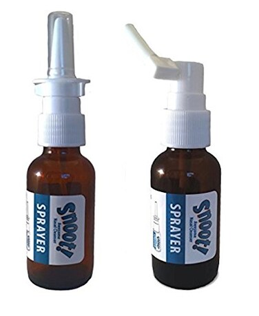 Amber Glass Empty Nasal and Oral Sprayer for Colloidal Silver and Saline Applications, Empty 30ml (1oz) 2-Pack