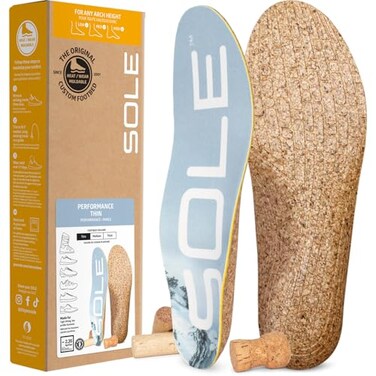 SOLE Performance Thin Plantar Fasciitis Insoles, Men &amp; Women - Arch Support Inserts for Foot Health and Heel Pain Relief, Orthotic Shoe Inserts Men &amp; Women
