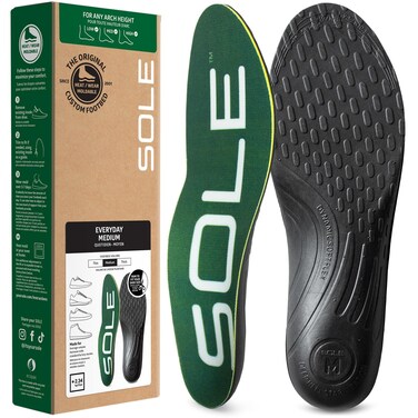 SOLE Everyday Plantar Fasciitis Insoles, Men &amp; Women - Arch Support Inserts for Foot Health and Heel Pain Relief, Orthotic Shoe Inserts Men &amp; Women