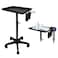 LEIBOU Beauty Aluminum Salon Tray Cart, Professional Adjustable Salon Instrument Trolley Stand with 5 Rolling Casters Accessory Caddy, Large Tray, Salon Tattoo Barber Tool Trolley Service Cart (BLACK)