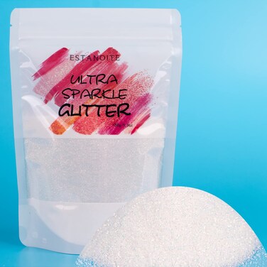 Rainbow Glitter for Craft 150g, Iridescent White Glitter Powder for Resin Tumblers, Slime and Craft Making, Nail Art, Festival Decoration, Cosmetic Glitter for Body Face Hair (Dream White)