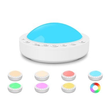 White Noise Machine Baby,Portable Sound Machine for Baby Kids,Rechargeable Lullaby Machine with Night Light for Travel Nursery,Sound Machine for Sleeping