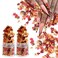 3D Holographic Glitter Fall Nail Art Maple Leaf Sequins Flake Maple Leave Shaped Red Yellow Orange Mixed Metallic Design Spangles for Acrylic Nails Women Girls Manicure Kit Decorations (2 Pot)