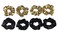 8 Pack Black and Gold Leather Hair Scrunchies Scrunchy Bobbles Elastic Hair Bands Ties Hair Accessories Metallic Wrist Band Cosplay Show for Women Girls