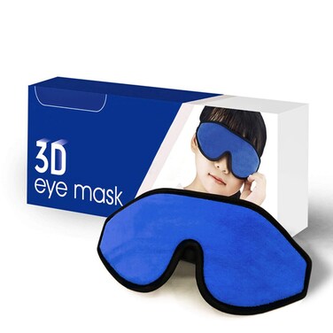 Sleep Mask for Kids with Blockout Light - Memory Foam 3D Contoured Eye Mask - Eye Cover &amp; Travel Sleep Mask, Blindfolds for Kids, Girls, Boys (Dark Blue)