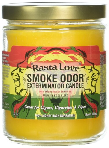 Smoke Odor Exterminator, Rasta Love (1) 13oz Jar Candle, (1), 13 oz, 13 Ounce