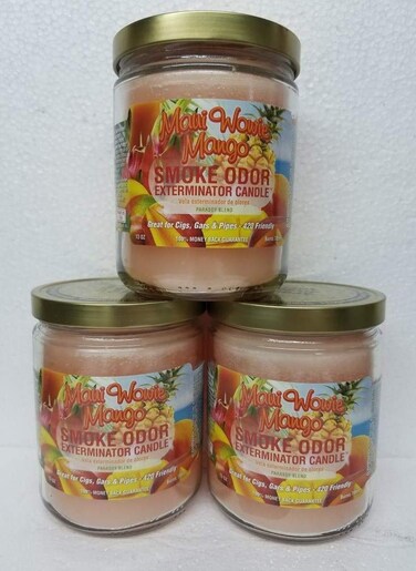 Smoke Odor Exterminator 13oz Jar Candle, Maui Wowie Mango, 13 oz (3)