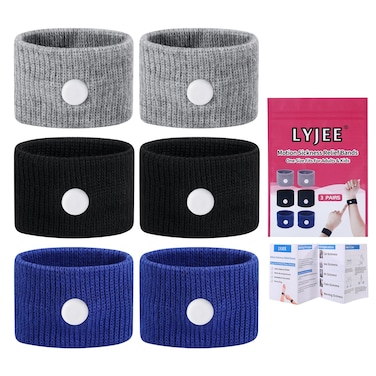 LYJEE Motion Sickness Bracelets, Sea Sickness Wristbands for Adults and Kids, Nausea Relief Wristbands for Pregnant Women