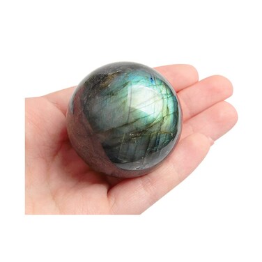 Acxico 1Pcs 40mm Labradorite Sphere Natural Quartz Crystal Ball Meditation Healing Reiki Stone