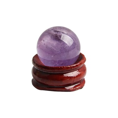 Ximimark 1Pcs 20mm Natural Amethyst Quartz Crystal Sphere Ball Healing Stone with Stand Gift+2.5 * 1.1 * 3cm Crystal Ball Base