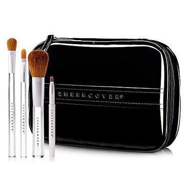 Sheer Cover Studio Ultimate Brush Kit Foundation, Lip, Concealer &amp; Contour Brushes FREE Case 5 Pieces