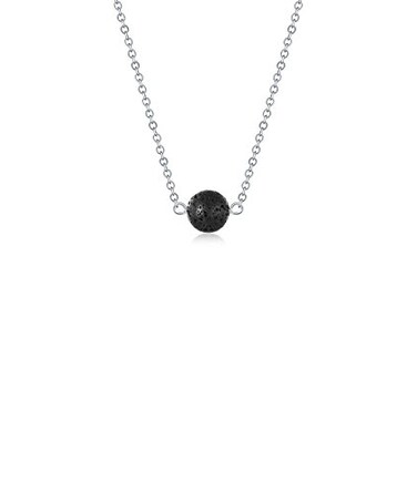 Lava Stone Bead Essential Oil Diffuser Necklace, Lava Ball Essential Pendant Aromatherapy Jewelry with 16.5 inches O Chain