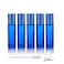 5 Pack 10ml Colorful Frosted Glass Roll On Bottles,Empty Essential Oil Glass Roller Bottle With Stainless Steel Roller Balls Travel Roll-On Vial with Aluminum Lids-Funnel&amp;Pipette Include (Blue)