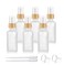 6 Pack,50ml/1.7 oz Frosted Glass Fine Mist Atomiser,Empty Thick Glass Perfume Atomizer Spray Pump Bottle with Bamboo Cap Travel Refillable Vial for Liquid Fragrance Cosmetic Container