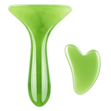 Body Guasha Massage Tools Set with Hand Grip for Muscle Scraping, Facial Sculpting, Anti-Cellulite, Acupuncture &amp; Spa,Natural Resin GuaSha Tool Set for Men and Women (Style-C)