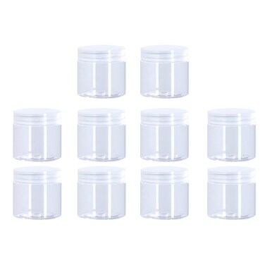 10Packs Plastic Cream Jars 2Oz Refillable Cosmetic Containers 60ml Travel Jars Containers with Lid Clear Cosmetic Container Jar for Lotion, Cream, Eye shadow, Samples, Potravel and Makeup DIY