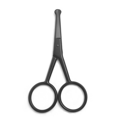 Premium Manicure Rounded Tip Scissors Multi-purpose Stainless Steel Cuticle Pedicure Beauty Grooming Shears for Nail, Eyebrow, Eyelash, Dry Skin, Nose Hair (Black 4 Inch)