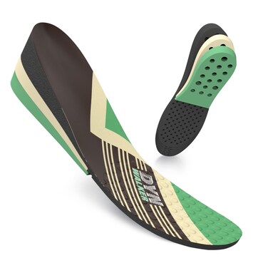DynWalker Lift Insole Boost Inner Sole 2.95 Inch Heel Pads for Shoes Anti-Slip Flexible Soft Cushioned Heel Massage for Uneven Legs Adjustable Size 2 Layer S Green