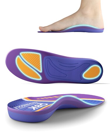 Plantar Fasciitis Insoles, QBK Shoe Inserts for Women&amp;Men Helps Prevent Overpronation, Supination, Heel Spur, Metatarsalgia, Suitable for Work, Standing XL