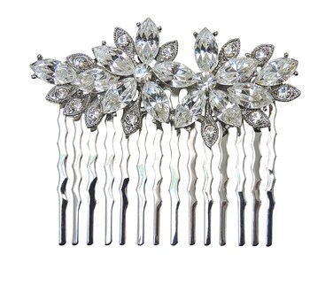 Faship Gorgeous Clear Rhinestone Crystal Floral Hair Comb