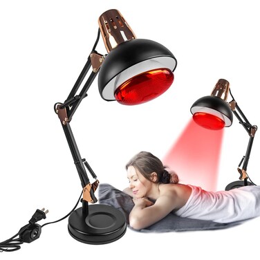 DUEBEL Infrared Red Light Therapy with Sturdy Base for Pain Relief - Adjustable Near Infrared Light Therapy Device with 150W Bulb for Body, Neck, Shoulder and Joint Pain Relief.